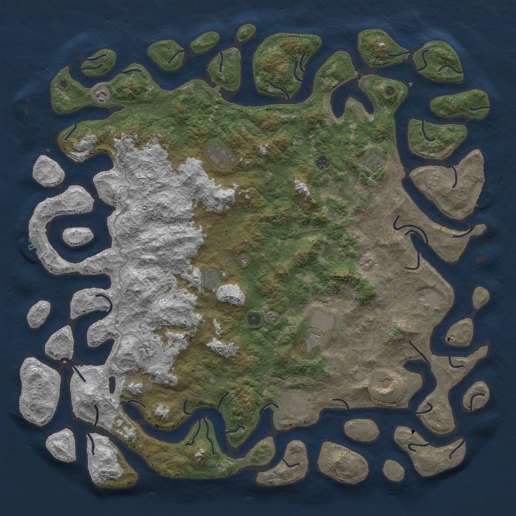 Rust Map: Procedural Map, Size: 6000, Seed: 4000, 16 Monuments