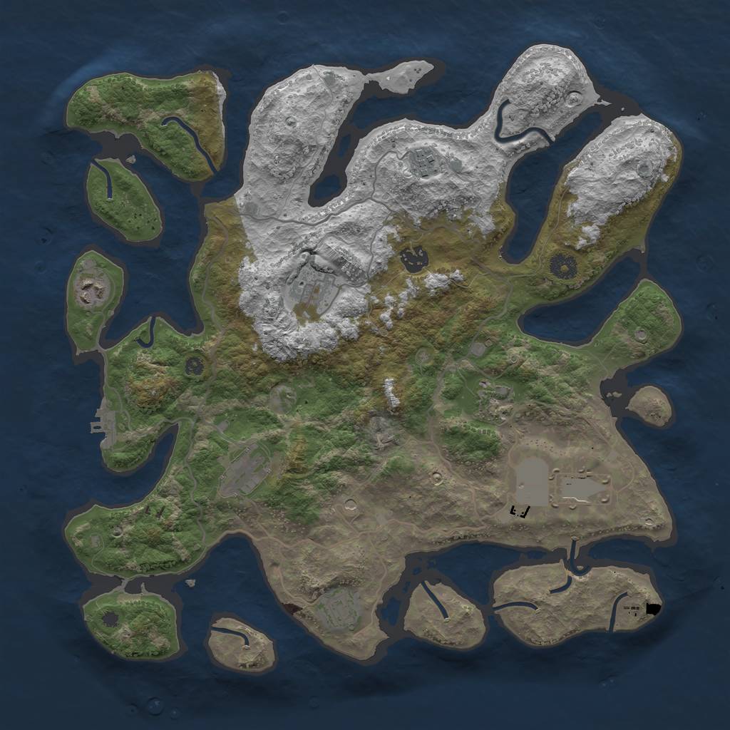 Rust Map: Procedural Map, Size: 4000, Seed: 67899166, 12 Monuments