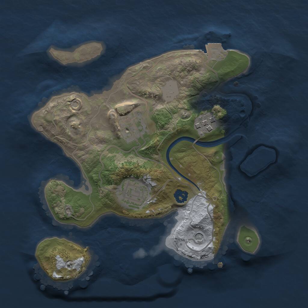 Rust Map: Procedural Map, Size: 2222, Seed: 20210625, 5 Monuments