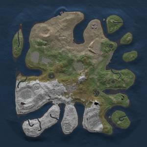 Thumbnail Rust Map: Procedural Map, Size: 3500, Seed: 1849767228, 15 Monuments