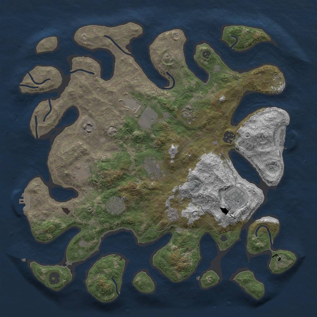 Rust Map: Procedural Map, Size: 4000, Seed: 932257, 14 Monuments