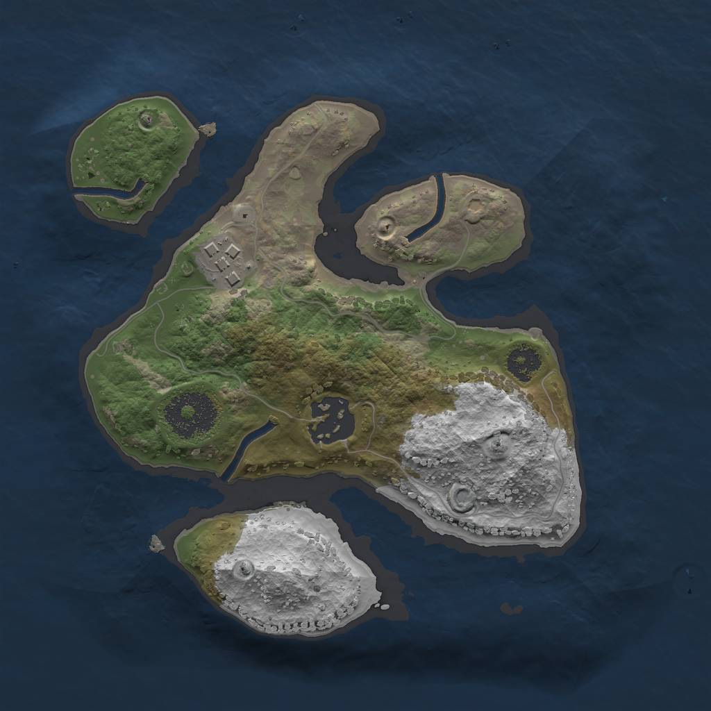 Rust Map: Procedural Map, Size: 2200, Seed: 2083598812, 4 Monuments