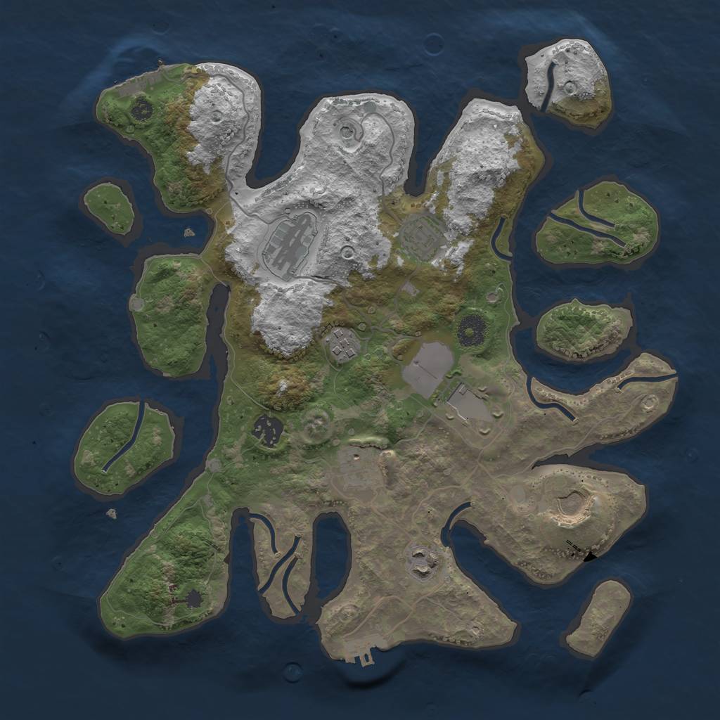 Rust Map: Procedural Map, Size: 3500, Seed: 5935, 13 Monuments