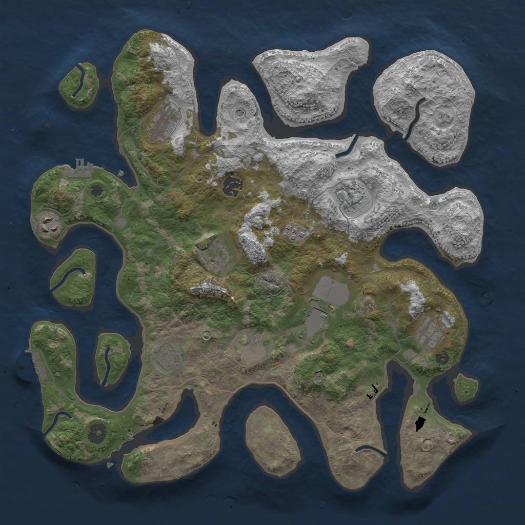 Rust Map: Procedural Map, Size: 4000, Seed: 739946, 15 Monuments