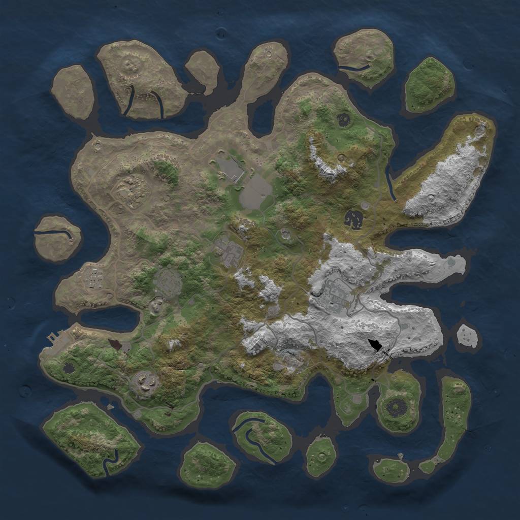 Rust Map: Procedural Map, Size: 4000, Seed: 460562, 12 Monuments