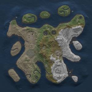 Thumbnail Rust Map: Procedural Map, Size: 3000, Seed: 564736104, 10 Monuments