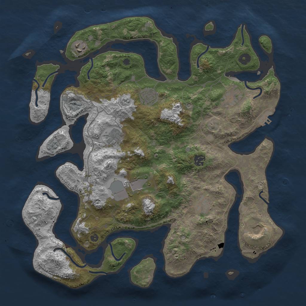 Rust Map: Procedural Map, Size: 4000, Seed: 805120, 13 Monuments