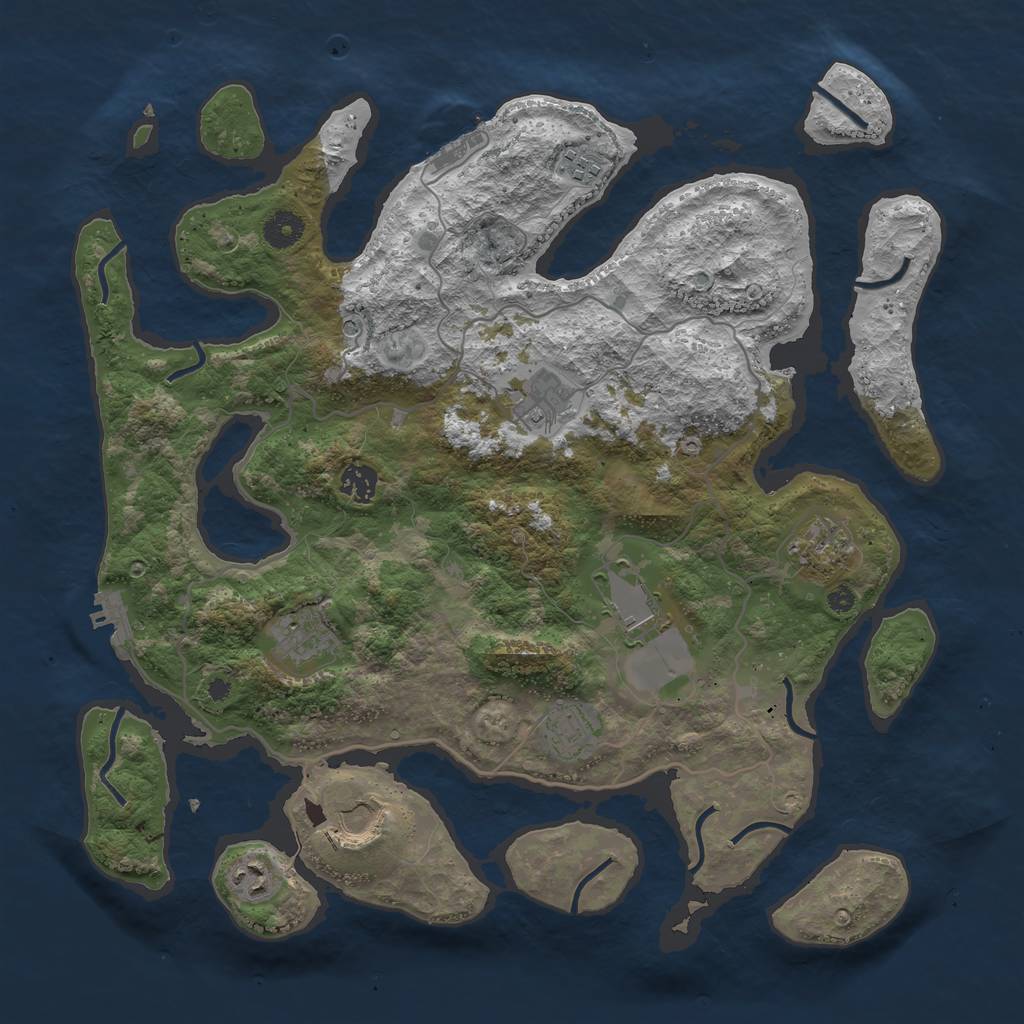 Rust Map: Procedural Map, Size: 4000, Seed: 914635, 14 Monuments