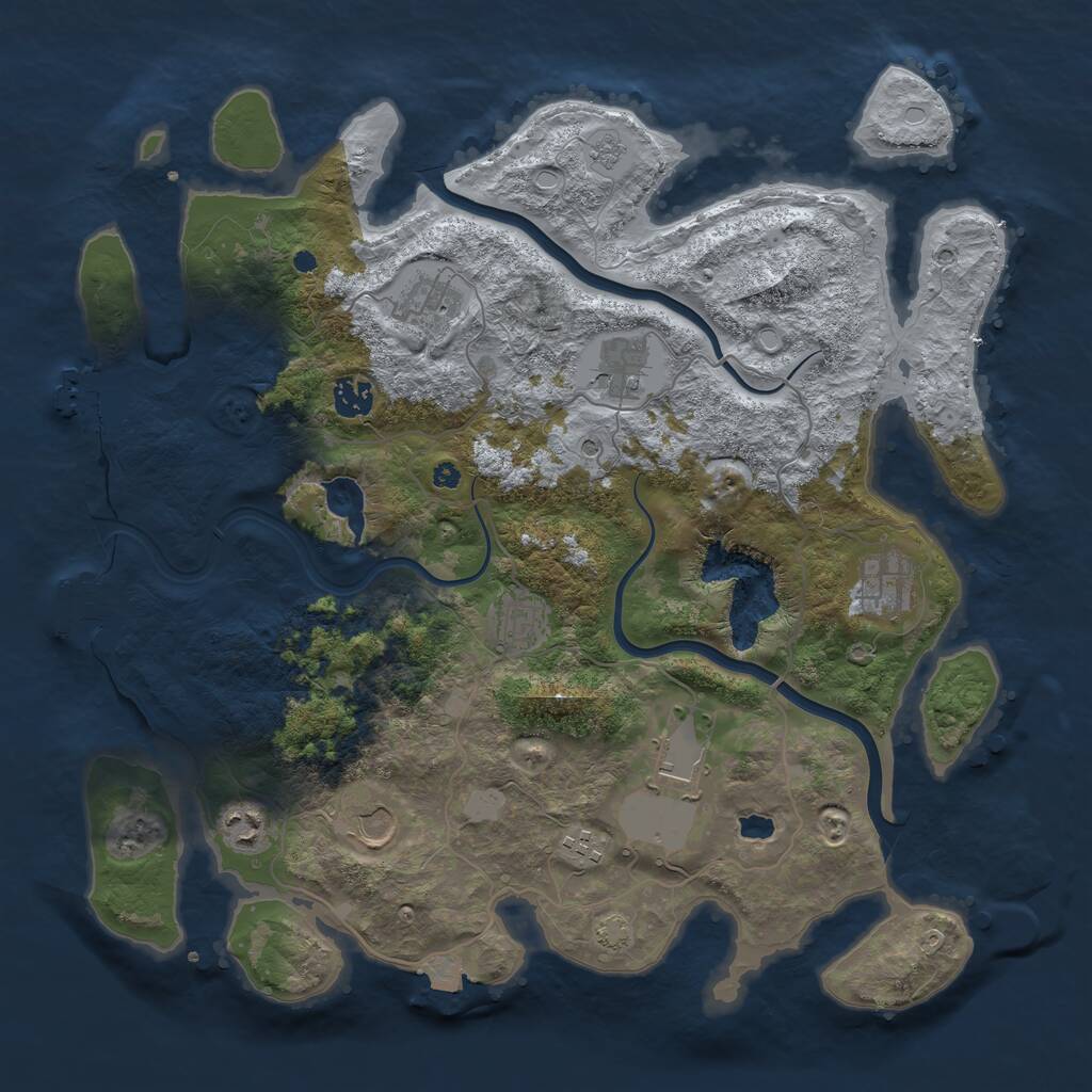 Rust Map: Procedural Map, Size: 4000, Seed: 914635, 15 Monuments