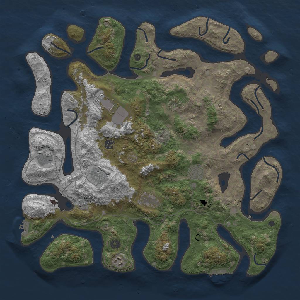 Rust Map: Procedural Map, Size: 4500, Seed: 293600, 14 Monuments