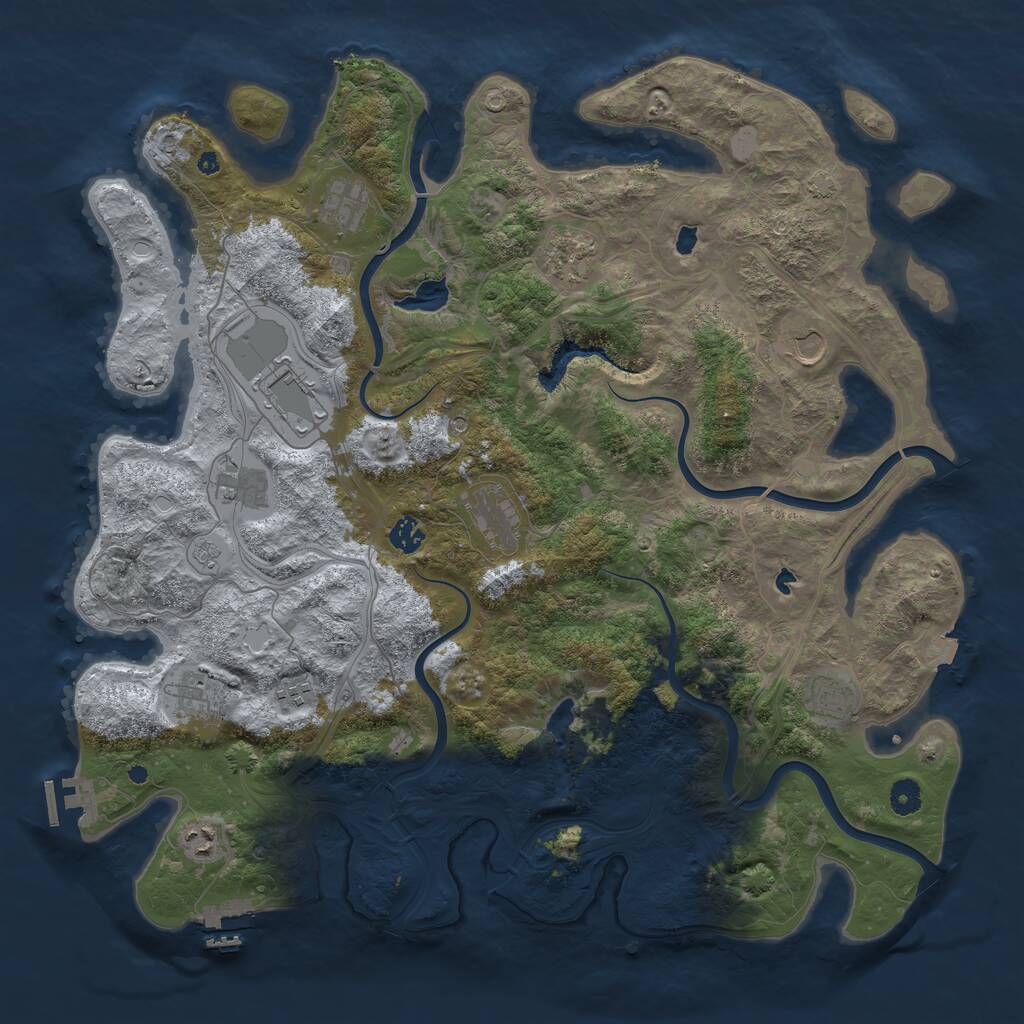 Rust Map: Procedural Map, Size: 4500, Seed: 293600, 17 Monuments