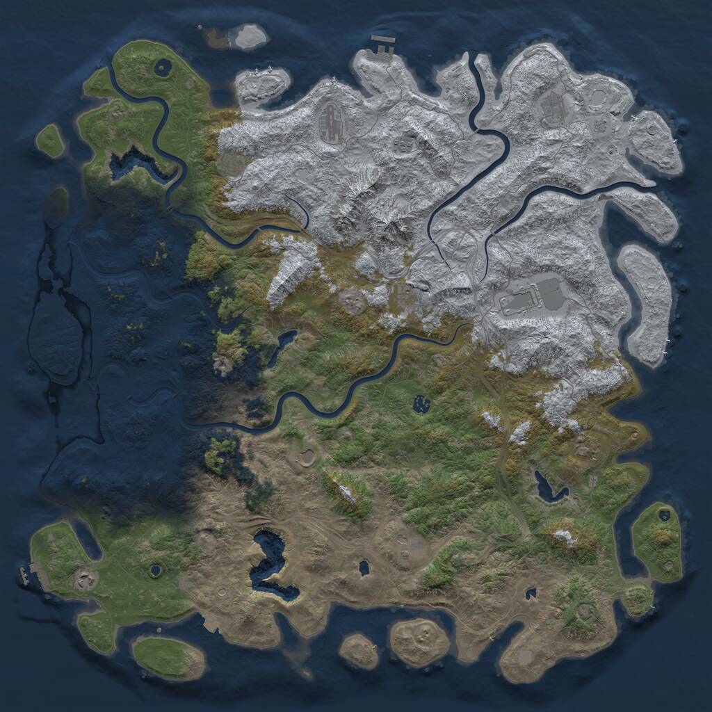 Rust Map: Procedural Map, Size: 6000, Seed: 31403, 17 Monuments