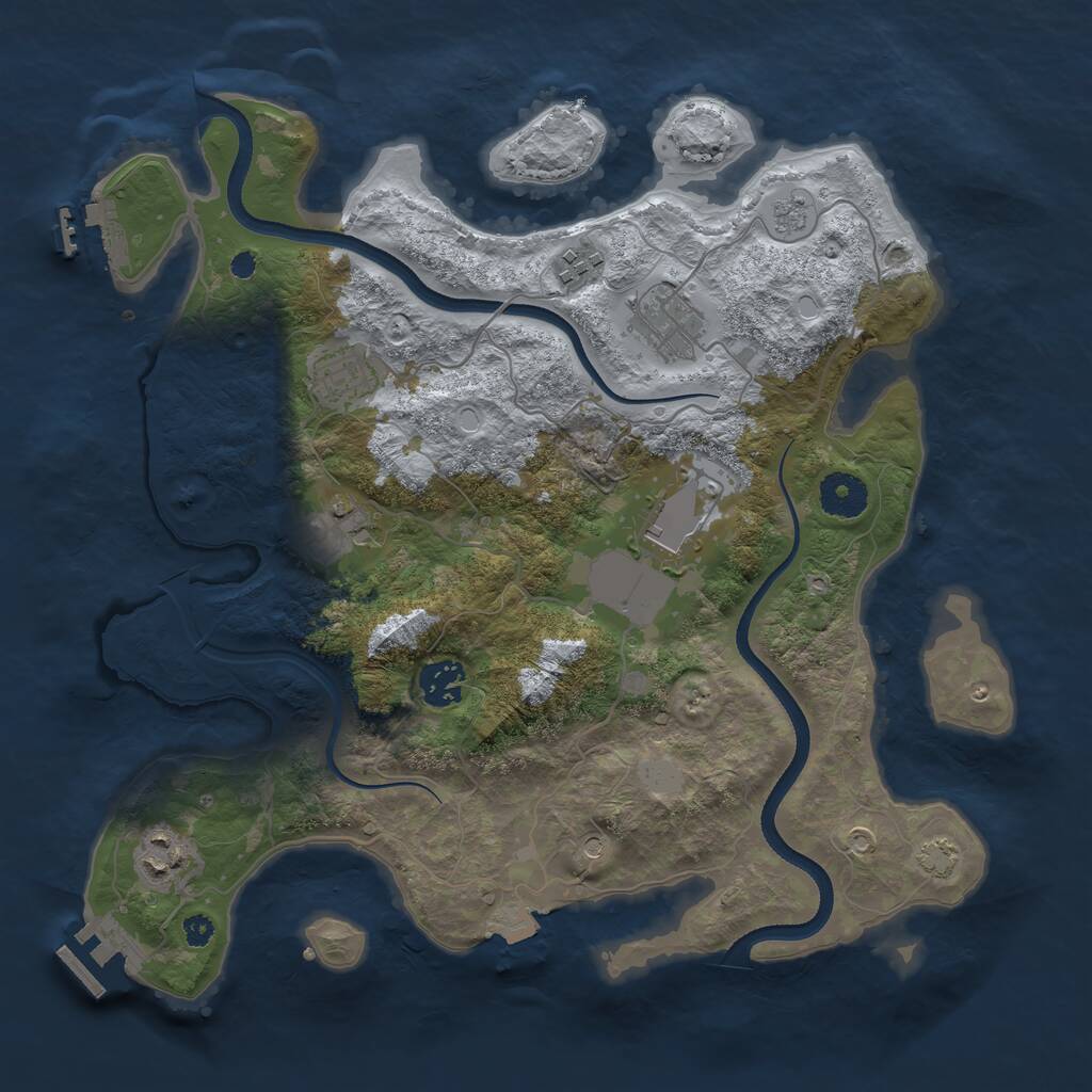Rust Map: Procedural Map, Size: 3500, Seed: 503003, 13 Monuments