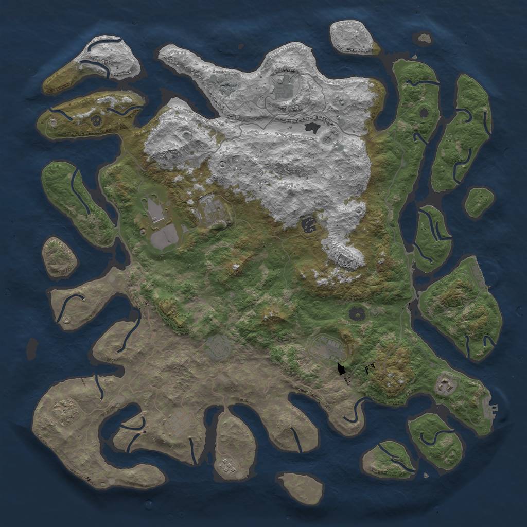 Rust Map: Procedural Map, Size: 5000, Seed: 2021062301, 15 Monuments