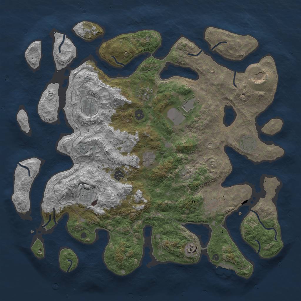 Rust Map: Procedural Map, Size: 4500, Seed: 455503, 15 Monuments