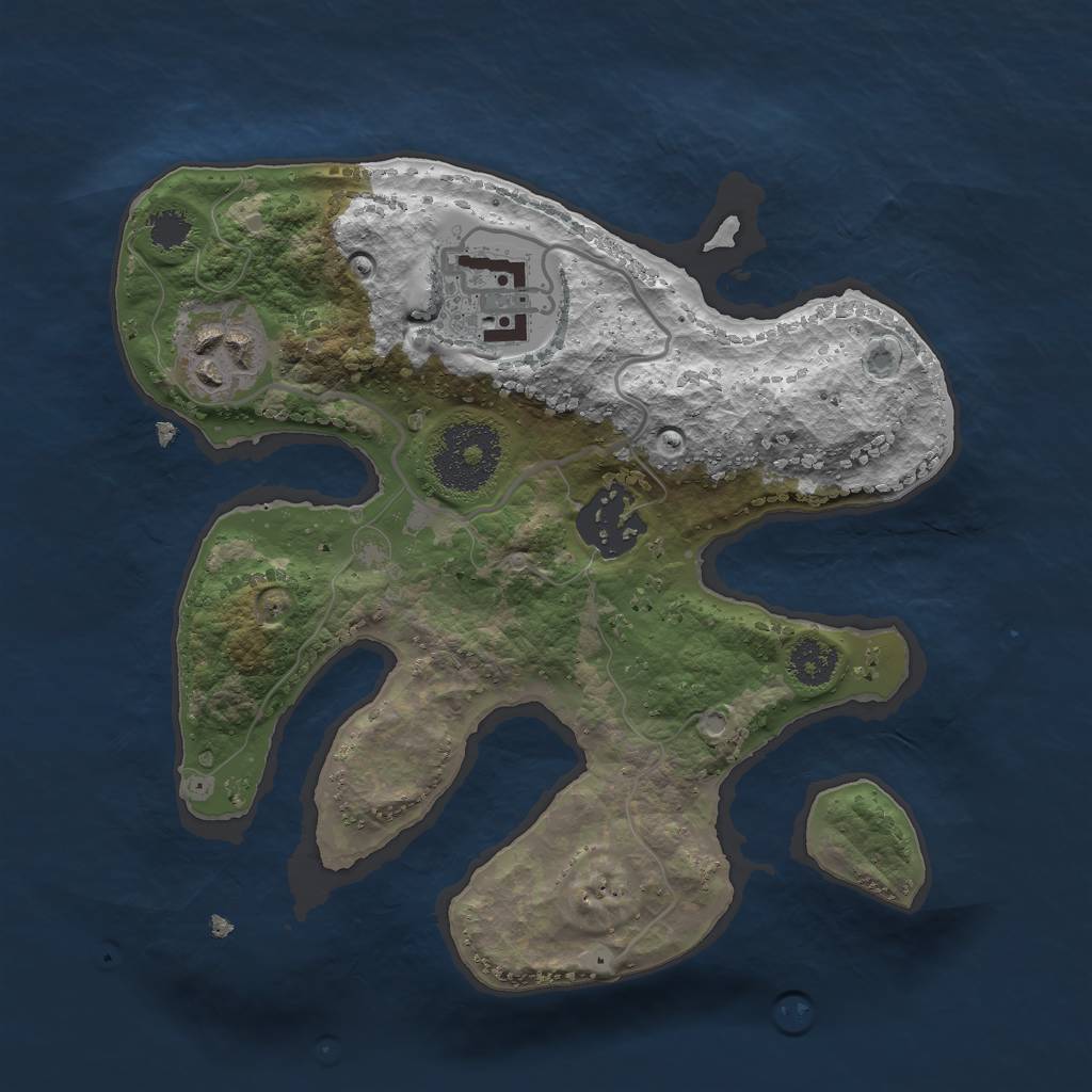 Rust Map: Procedural Map, Size: 2400, Seed: 39, 5 Monuments