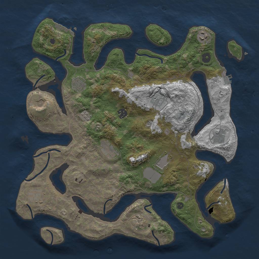 Rust Map: Procedural Map, Size: 4000, Seed: 949251059, 16 Monuments