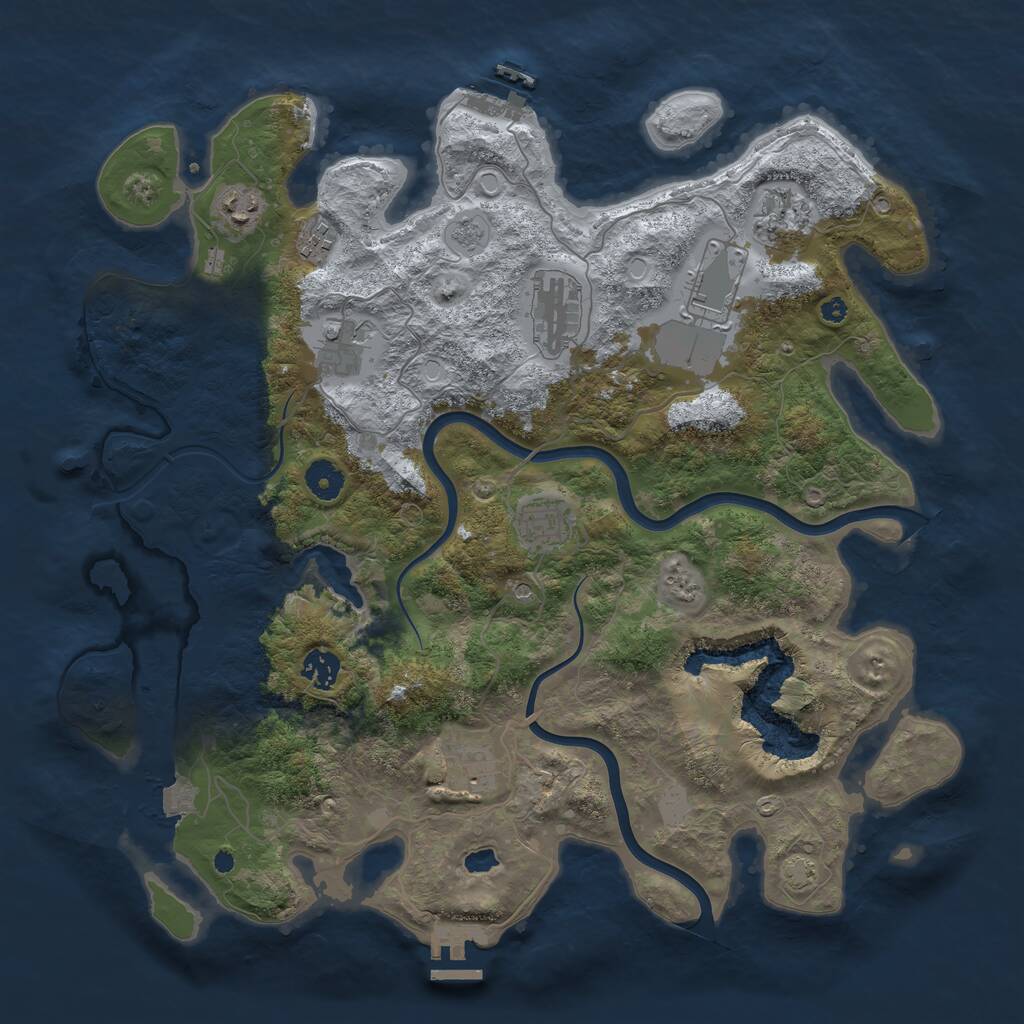 Rust Map: Procedural Map, Size: 4000, Seed: 36457234, 15 Monuments