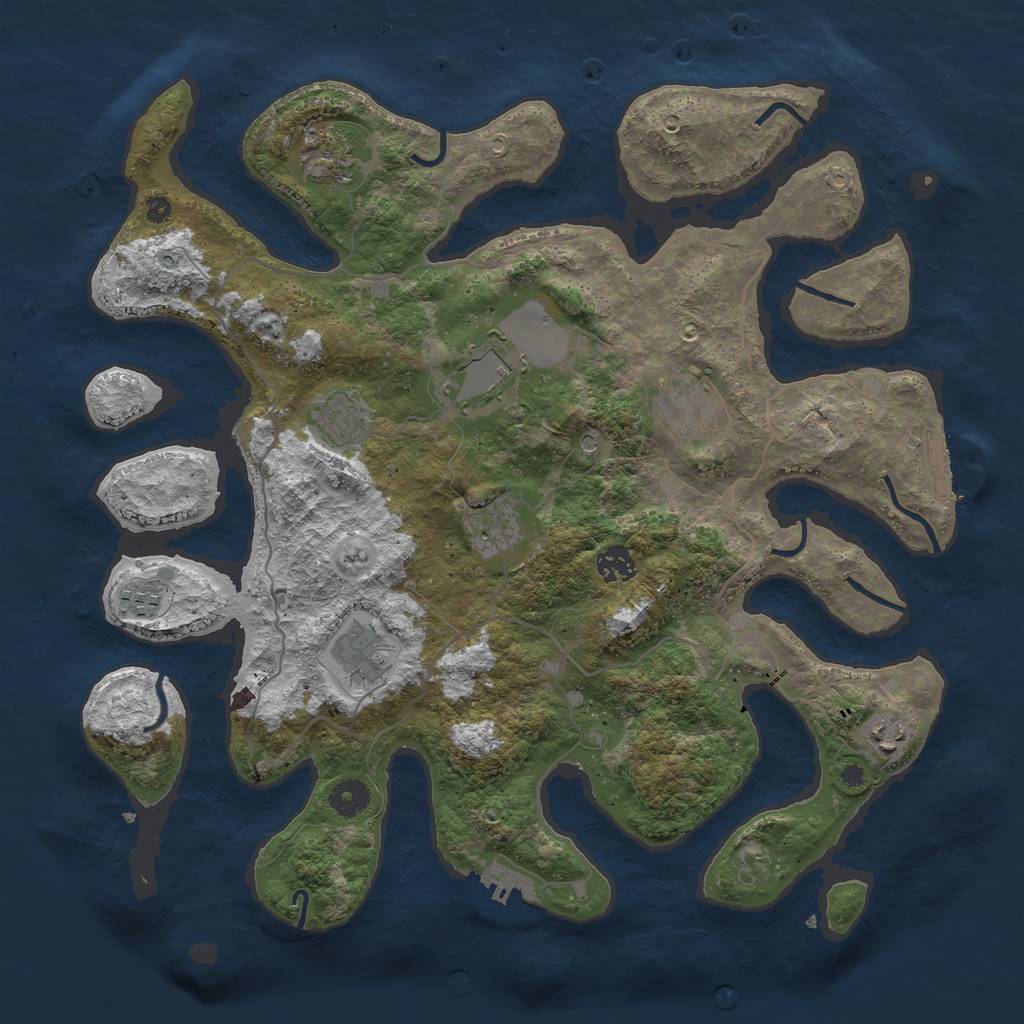 Rust Map: Procedural Map, Size: 4000, Seed: 254767, 14 Monuments