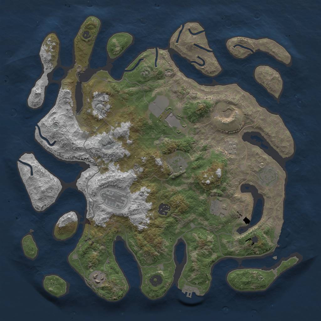 Rust Map: Procedural Map, Size: 4000, Seed: 665756, 15 Monuments