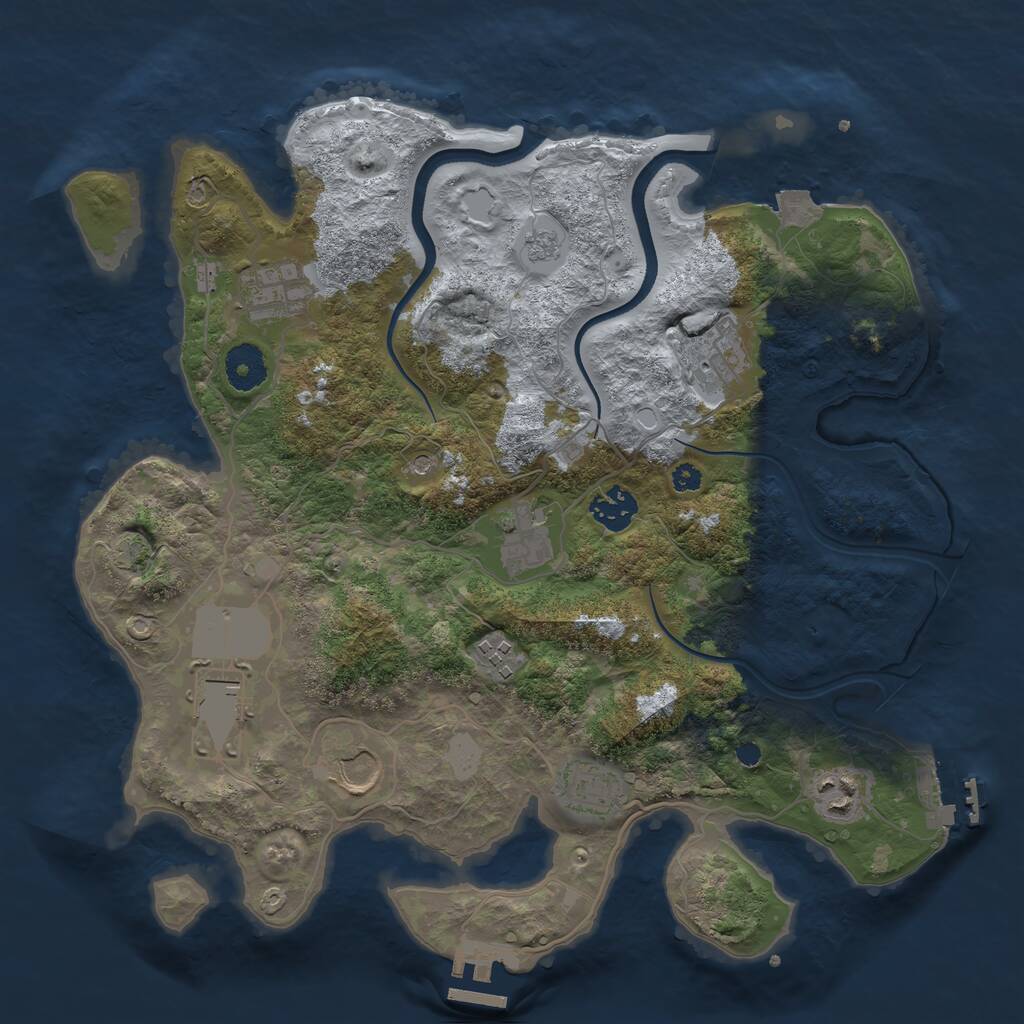 Rust Map: Procedural Map, Size: 3500, Seed: 250621, 15 Monuments