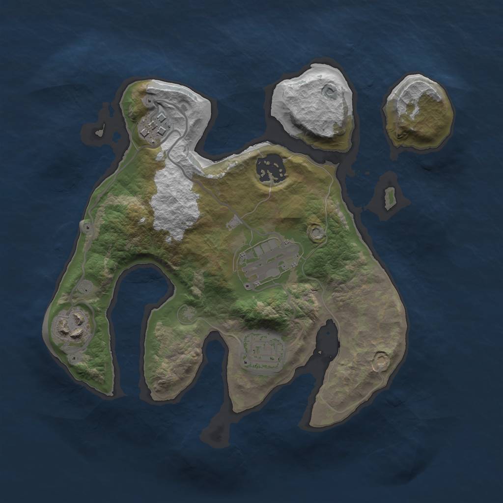 Rust Map: Barren, Size: 2500, Seed: 2025500424, 7 Monuments