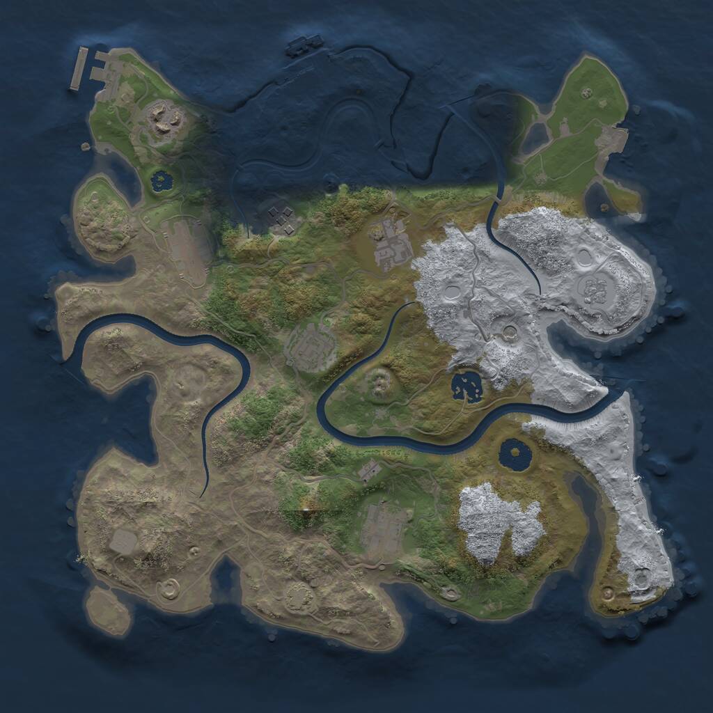 Rust Map: Procedural Map, Size: 3300, Seed: 1312723408, 13 Monuments