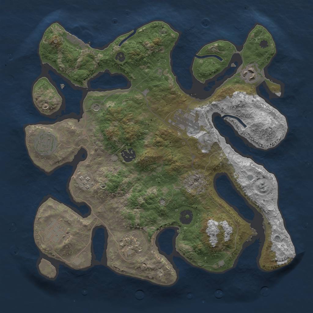 Rust Map: Procedural Map, Size: 3300, Seed: 1312723408, 11 Monuments