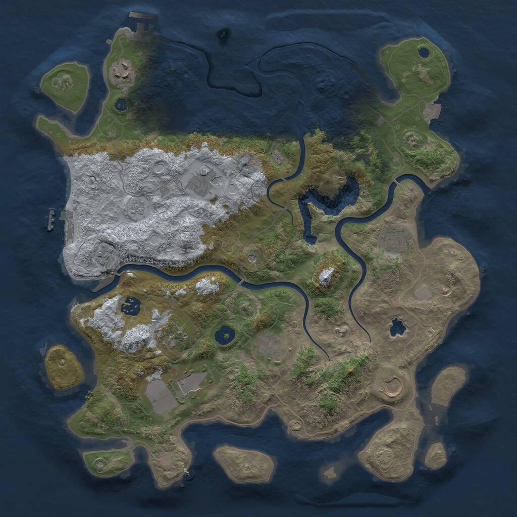 Rust Map: Procedural Map, Size: 4000, Seed: 25062021, 15 Monuments