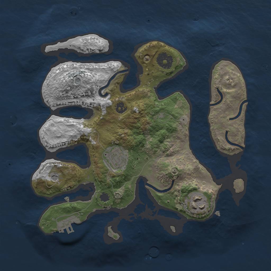 Rust Map: Procedural Map, Size: 2500, Seed: 8768445, 6 Monuments