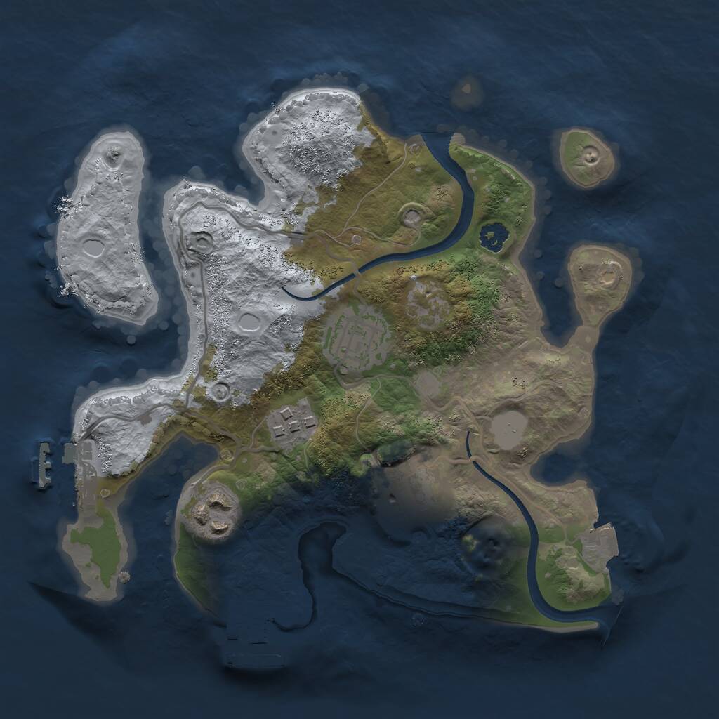 Rust Map: Procedural Map, Size: 2500, Seed: 634044146, 7 Monuments