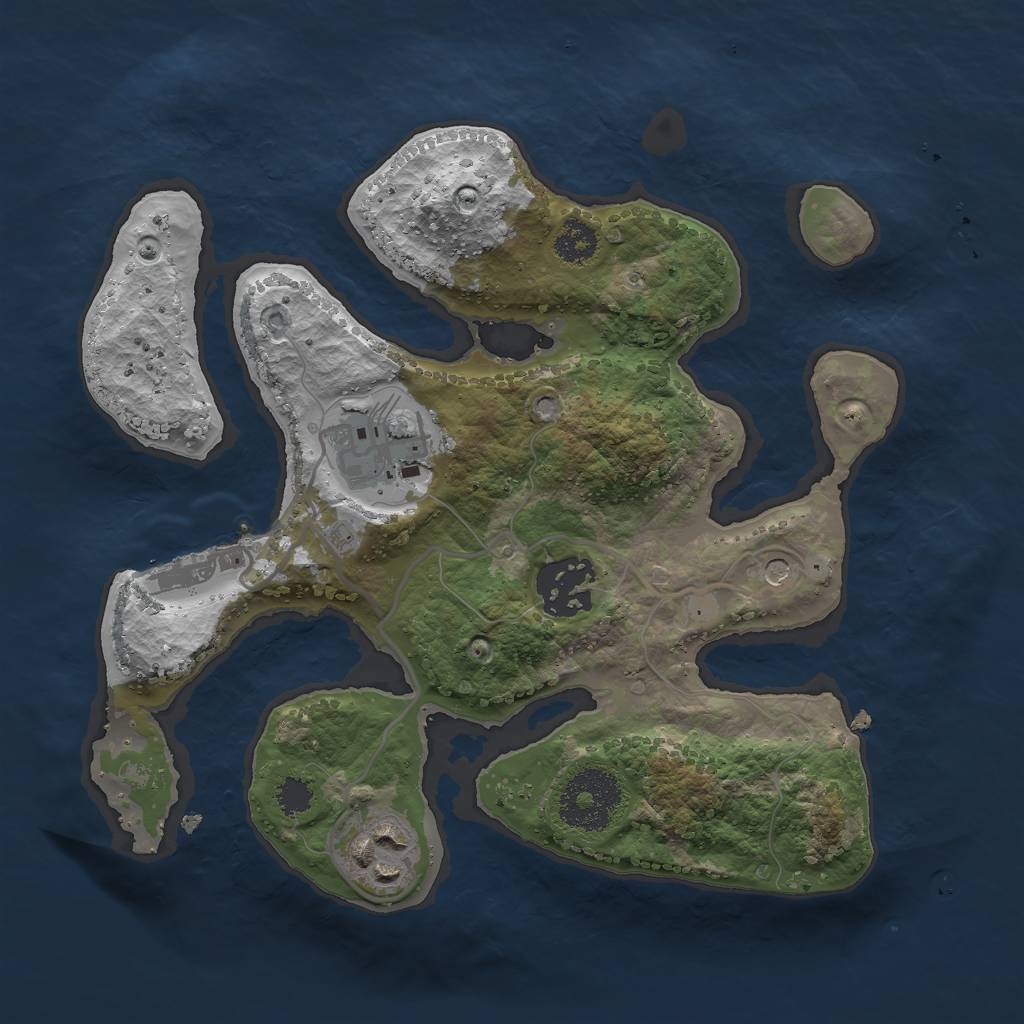 Rust Map: Procedural Map, Size: 2500, Seed: 634044146, 7 Monuments