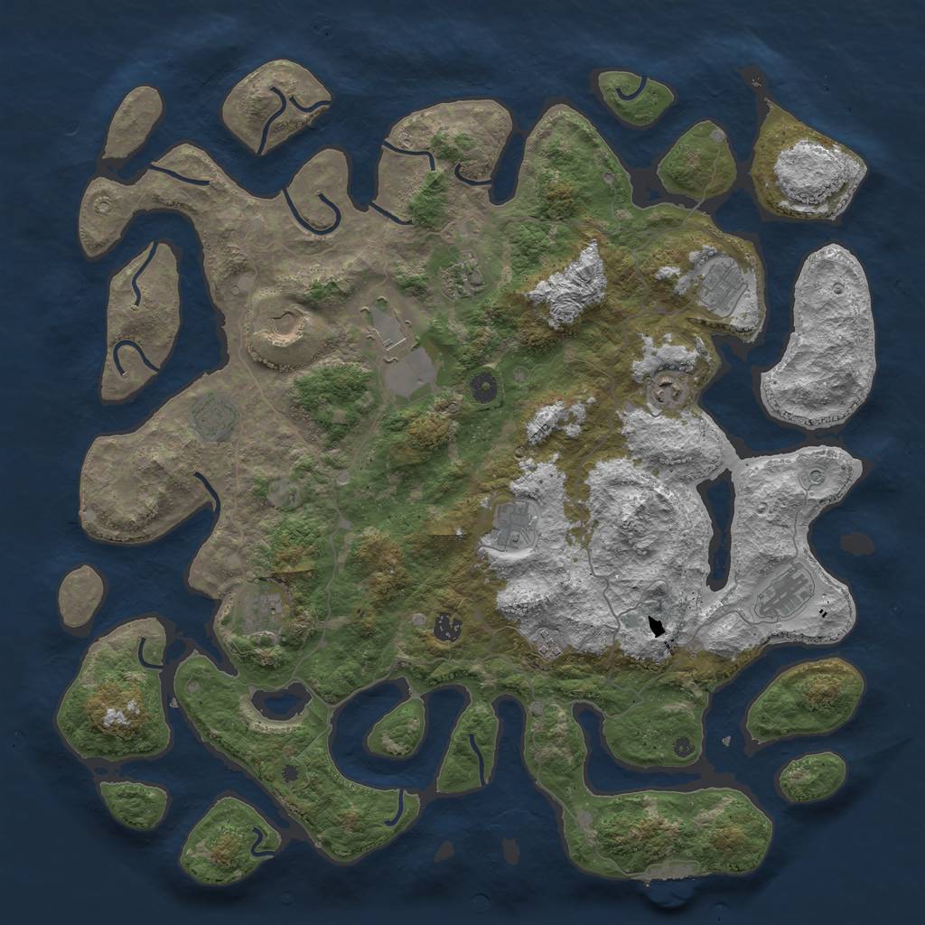 Rust Map: Procedural Map, Size: 4800, Seed: 432124, 15 Monuments
