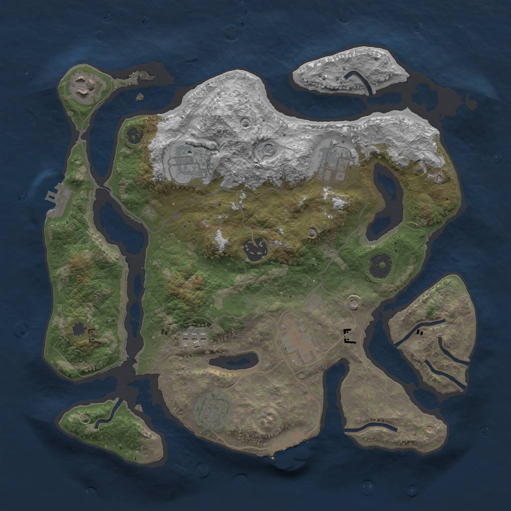 Rust Map: Procedural Map, Size: 3200, Seed: 759197, 12 Monuments