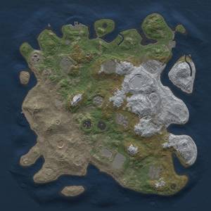 Thumbnail Rust Map: Procedural Map, Size: 3700, Seed: 1974916086, 18 Monuments