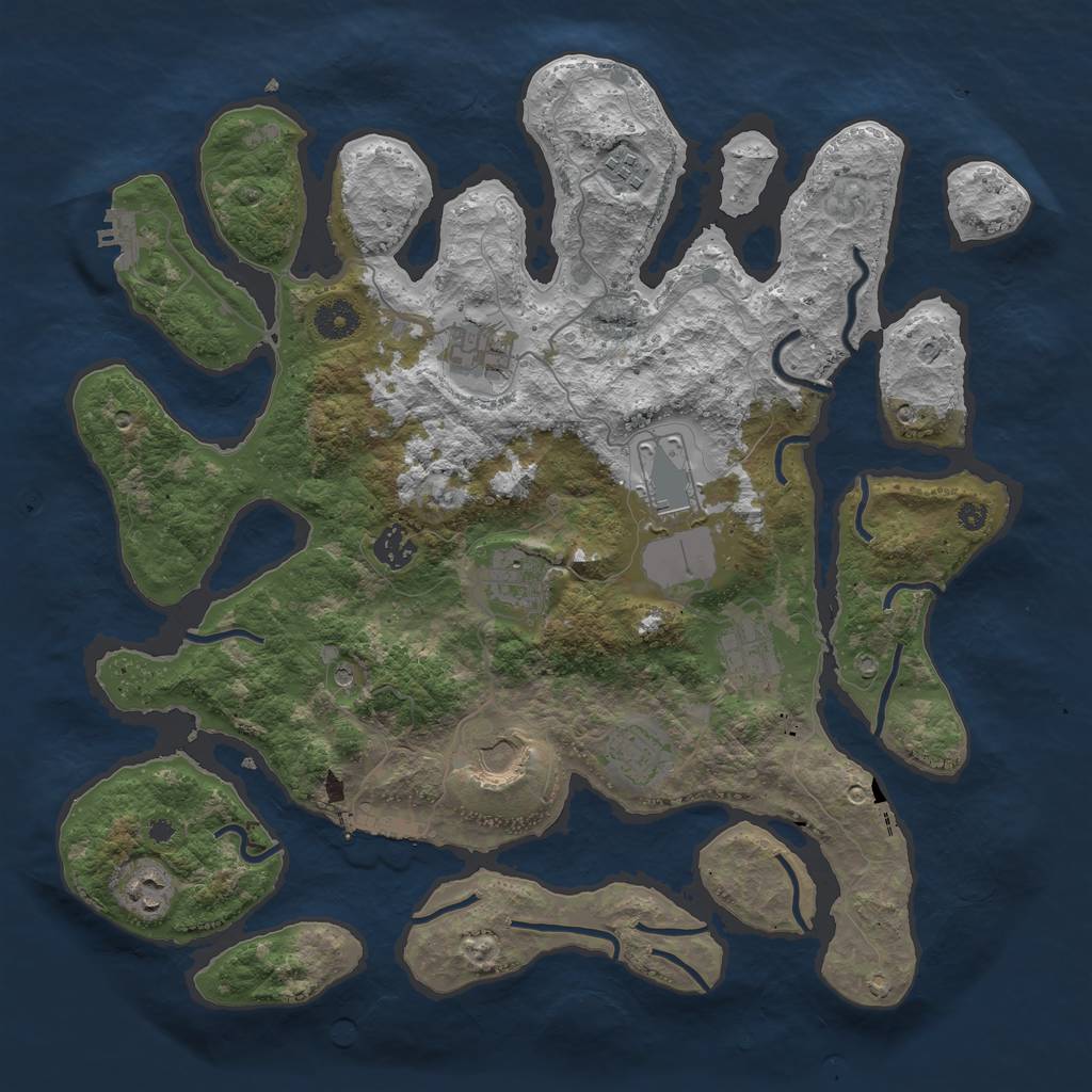 Rust Map: Procedural Map, Size: 3875, Seed: 50812588, 14 Monuments