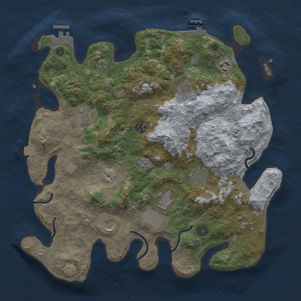 Rust Map: Procedural Map, Size: 3750, Seed: 446394729, 15 Monuments