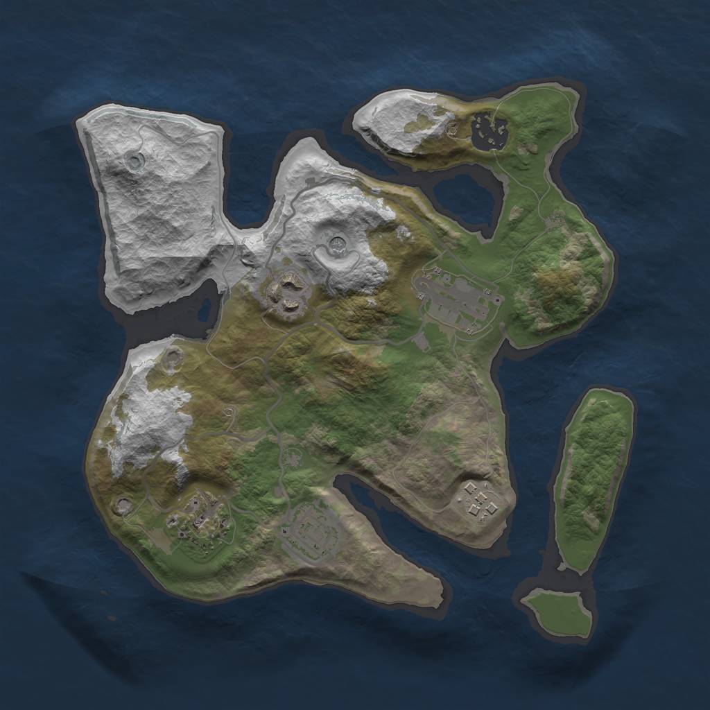 Rust Map: Barren, Size: 2700, Seed: 2498210, 9 Monuments