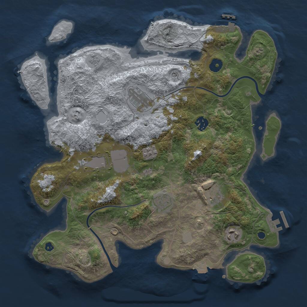 Rust Map: Procedural Map, Size: 3500, Seed: 89546235, 13 Monuments