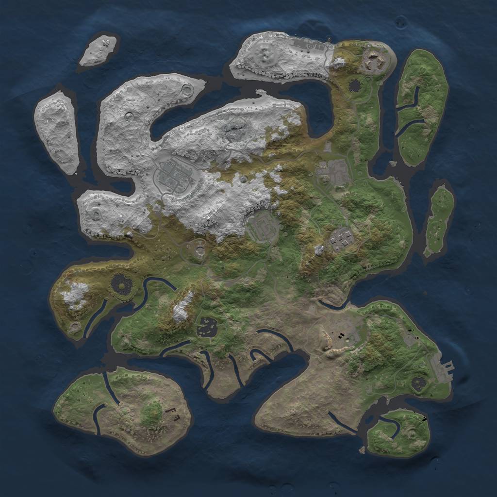 Rust Map: Procedural Map, Size: 3500, Seed: 89546235, 12 Monuments