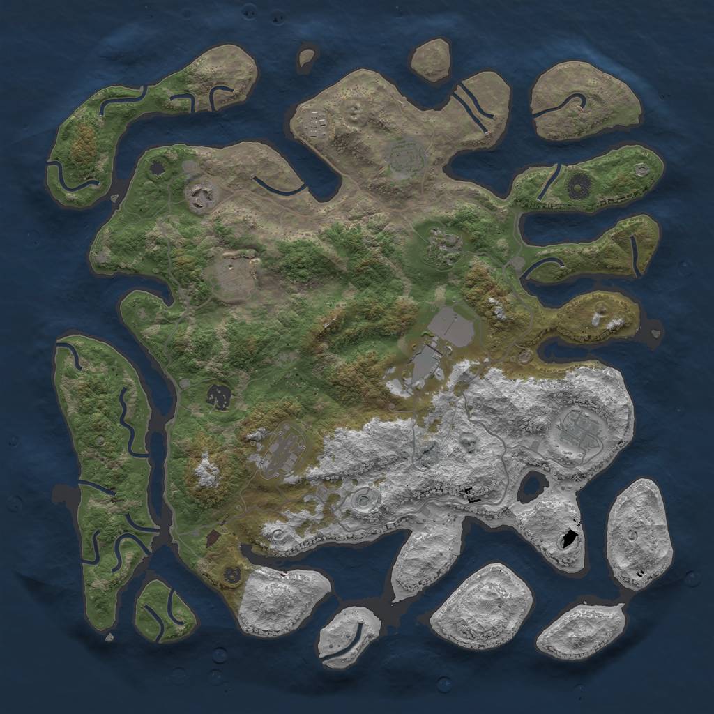 Rust Map: Procedural Map, Size: 4250, Seed: 785378, 12 Monuments