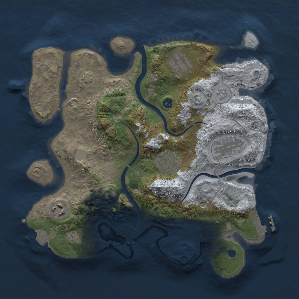 Rust Map: Procedural Map, Size: 3000, Seed: 69691, 9 Monuments