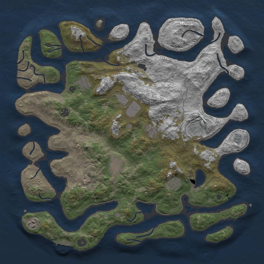 Rust Map: Procedural Map, Size: 4500, Seed: 110485292, 13 Monuments