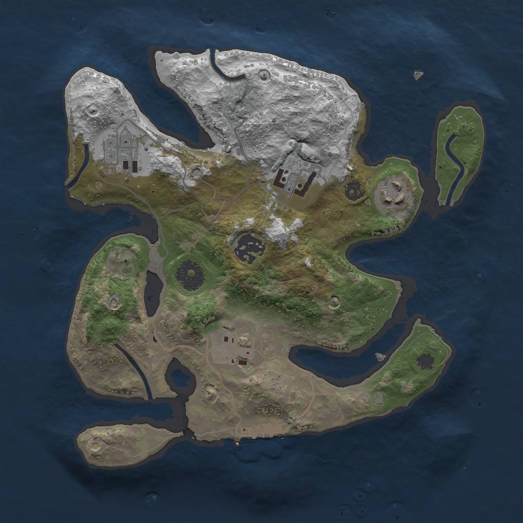 Rust Map: Procedural Map, Size: 2750, Seed: 11, 8 Monuments