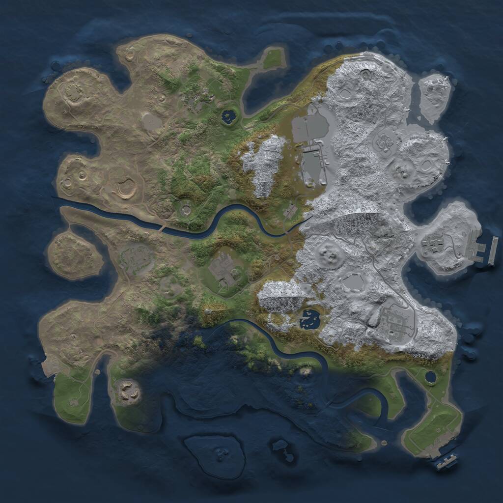 Rust Map: Procedural Map, Size: 3600, Seed: 6282021, 15 Monuments
