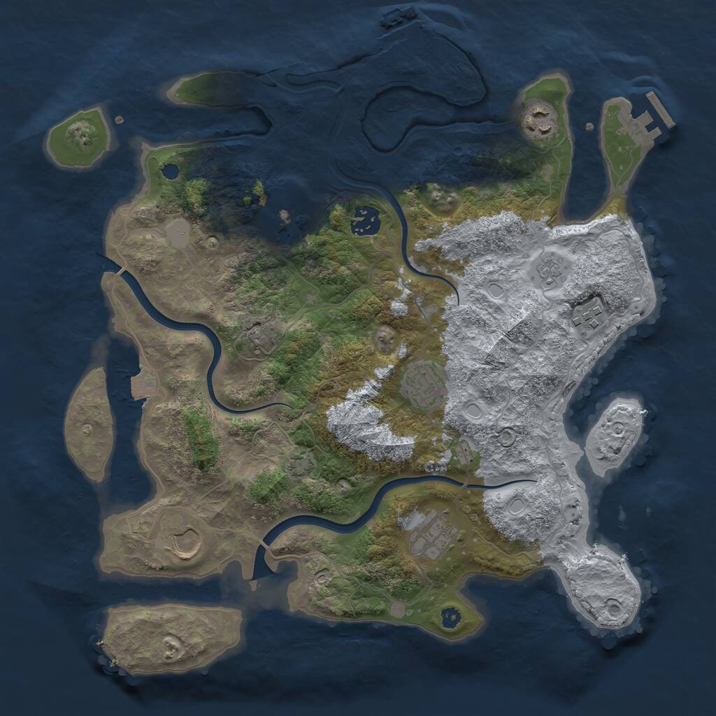 Rust Map: Procedural Map, Size: 3500, Seed: 512698, 12 Monuments
