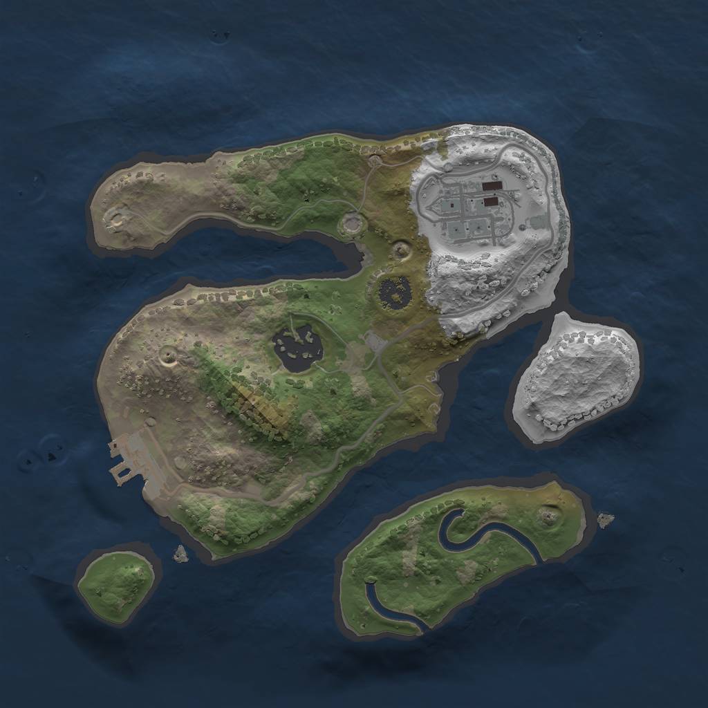 Rust Map: Procedural Map, Size: 2200, Seed: 12454, 5 Monuments