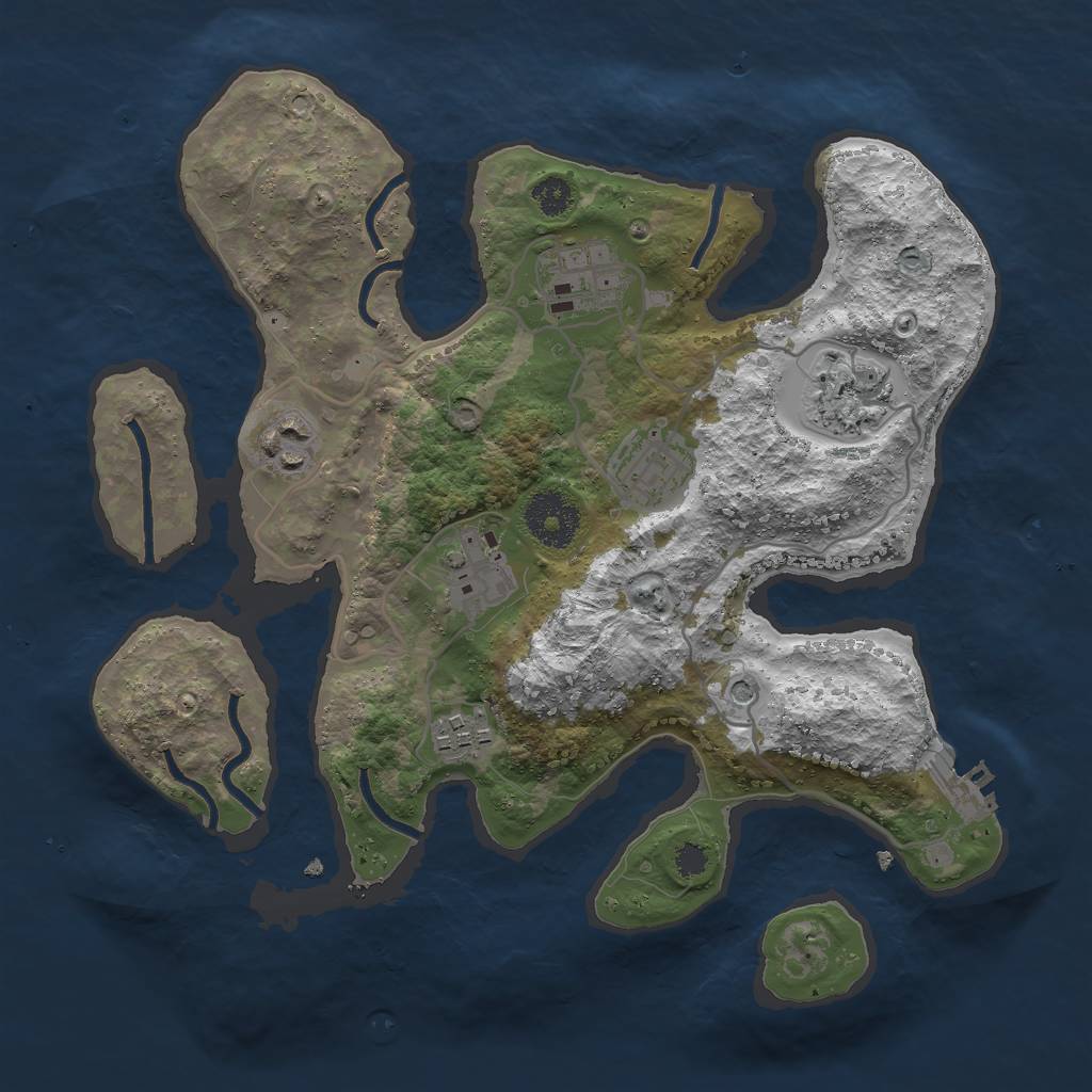 Rust Map: Procedural Map, Size: 3000, Seed: 1006843322, 10 Monuments