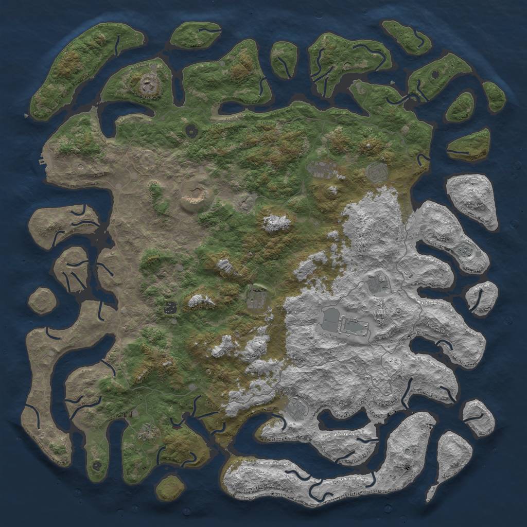 Rust Map: Procedural Map, Size: 6000, Seed: 234675532, 15 Monuments