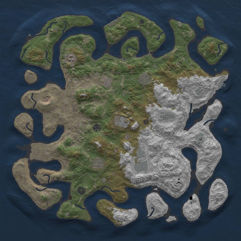 Rust Map: Procedural Map, Size: 4800, Seed: 3000000, 15 Monuments